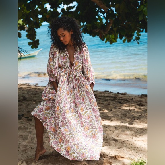 Daughters of India Kyra Maxi Dress~ Fuchsia Bloom (NWT) - Picture 5 of 12